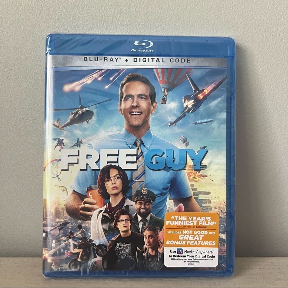 Free Guy Disney Blu-Ray DVD, New